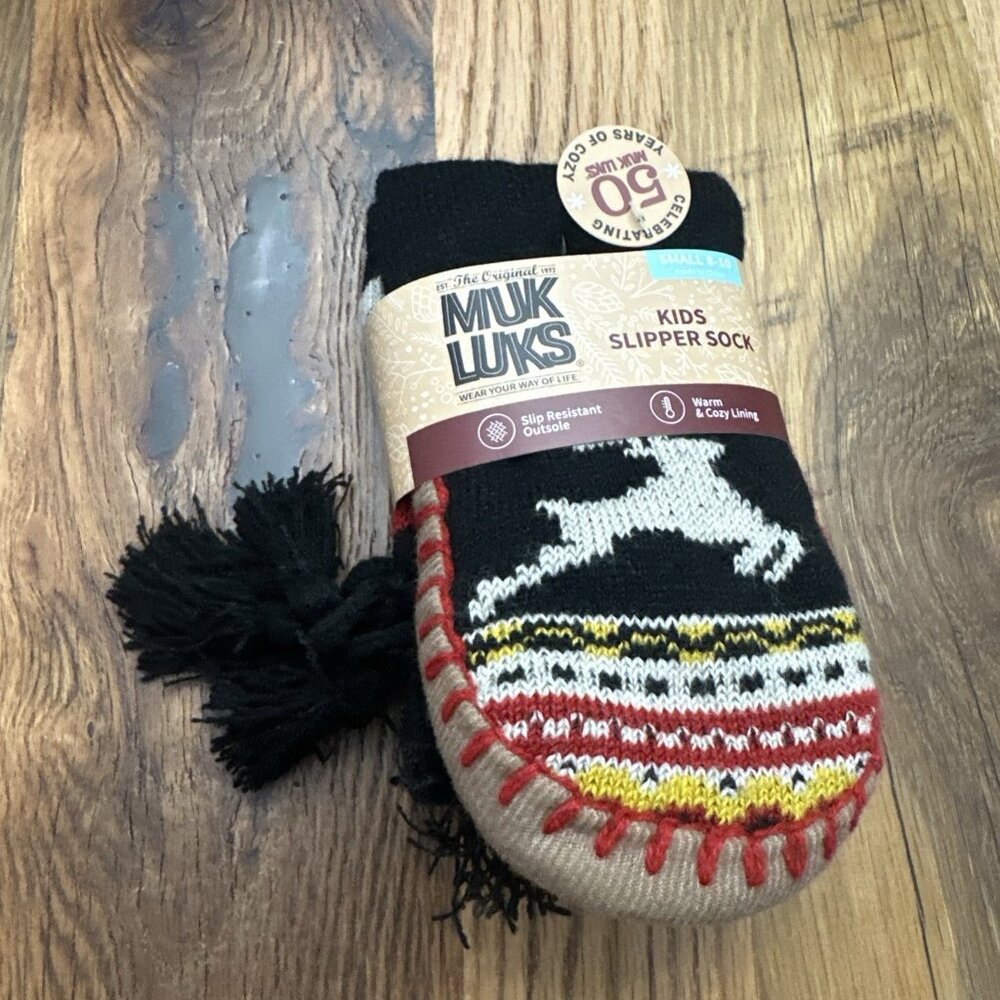 MUK LUKS 50th Anniversary Kid's Slipper Socks - Small 8-10